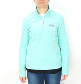 Womens Jack Wolfskin Gecko 17553 Pool Blue Half Zip Light Fleece Sweatshirt
